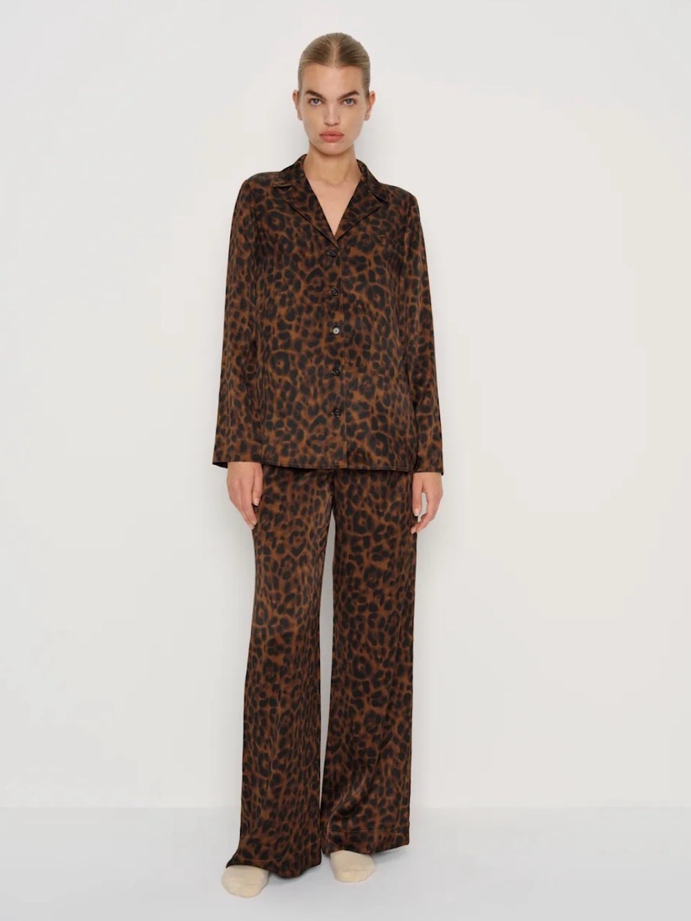 Reformation Ella Silk Set Panther - Size L